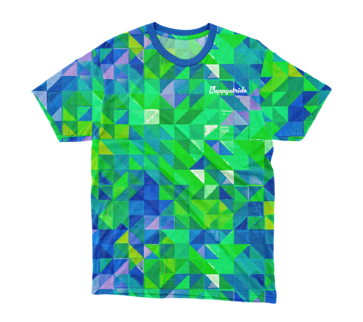 Green Geometric Pattern T-Shirt Gift Ocean Ombre Pattern Tee Shirt Abstract  Polygonal T Shirt Streetwear Tee Gradient Futuristic Tshirt