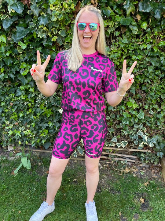 Get spotted” fresh leopard print cool colourful fun bright unisex 2-in-1  running & fitness leopard print shorts – Happystride