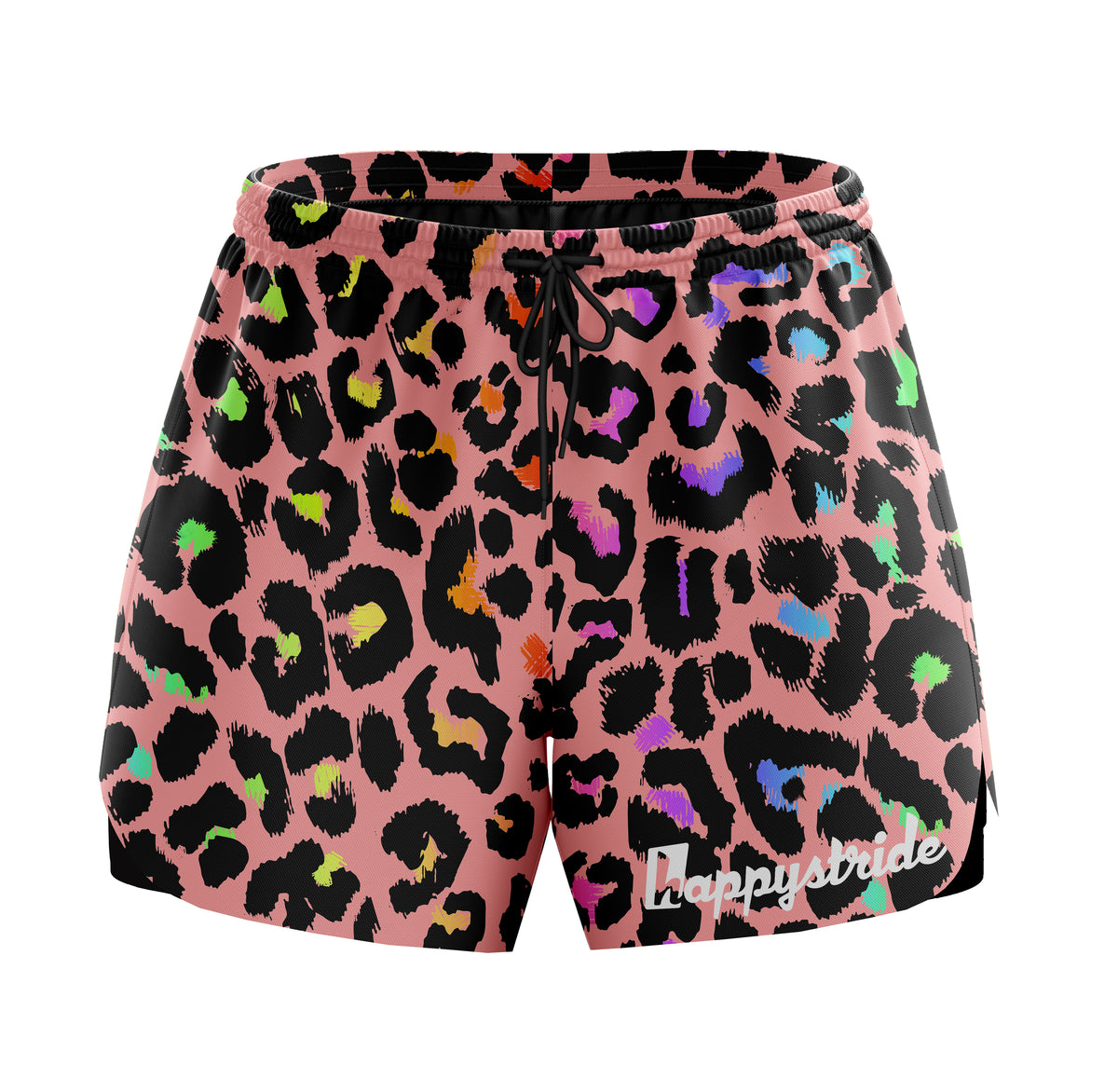 Get spotted'' saucy leopard print cool colourful fun bright unisex 2-in-1  running & fitness shorts – Happystride