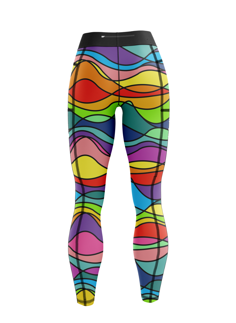 Wiggle & wave bright cool colourful fun bright running & fitness leggings –  Happystride