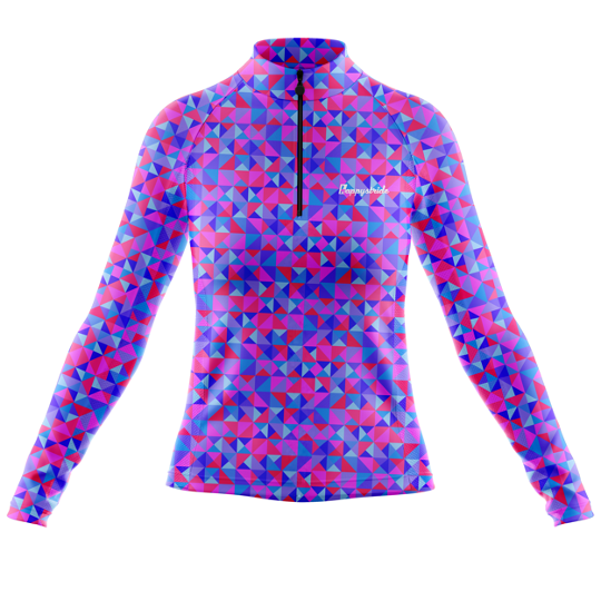 ''Hexy geomexy'' women's half-zip top