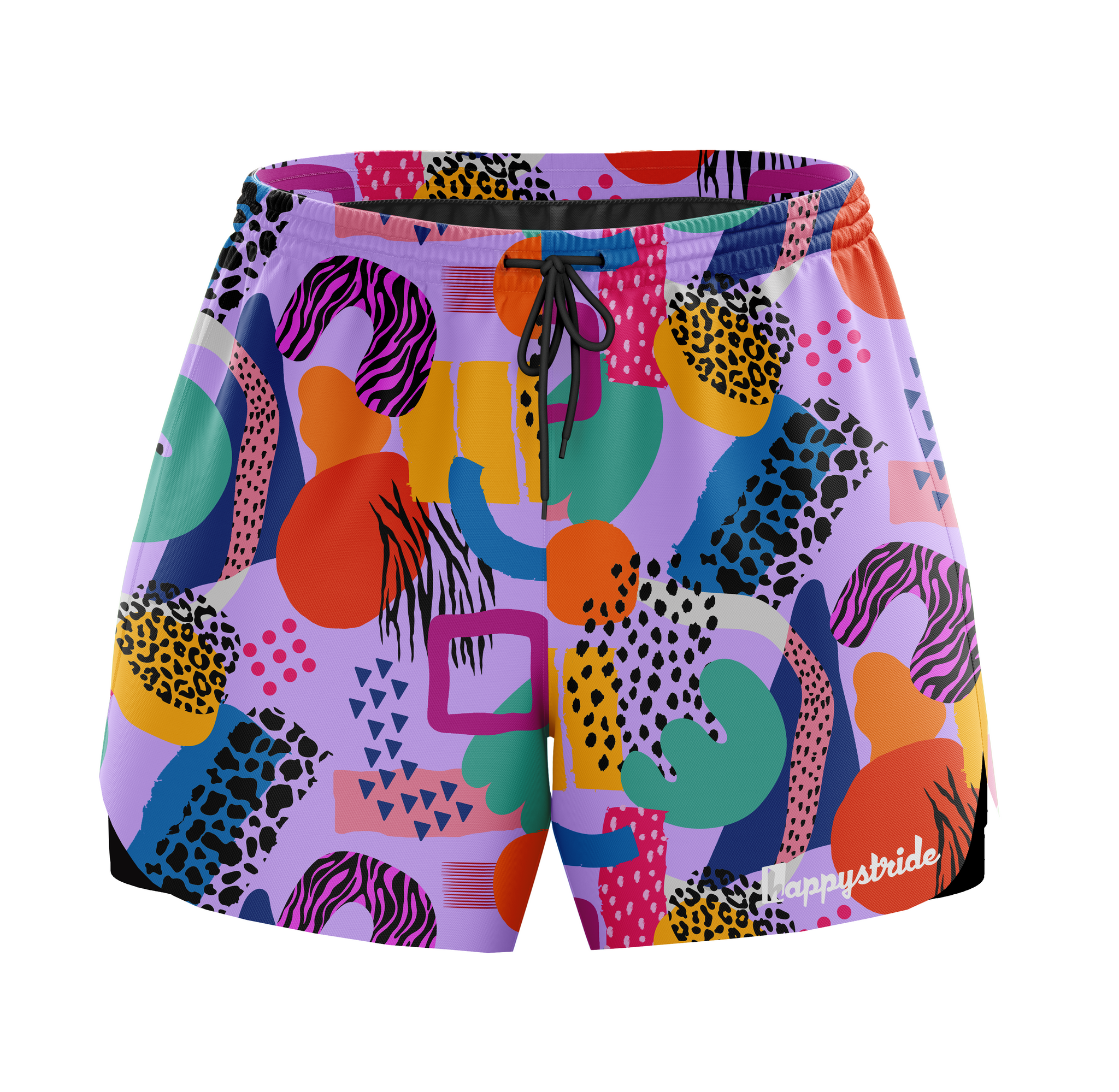 We like to party'' bright cool colourful fun 2-in-1 unisex running & fitness  shorts – Happystride
