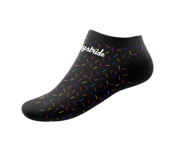 ''Sprinkle-of-joy'' black ankle socks