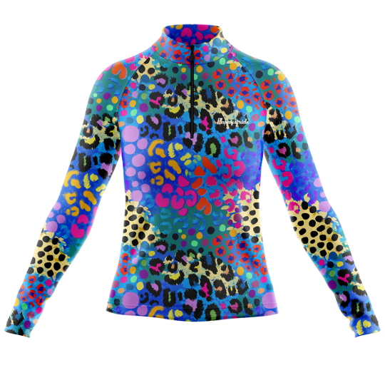 ''Get spotted'' wild tribe fitted women's half-zip top