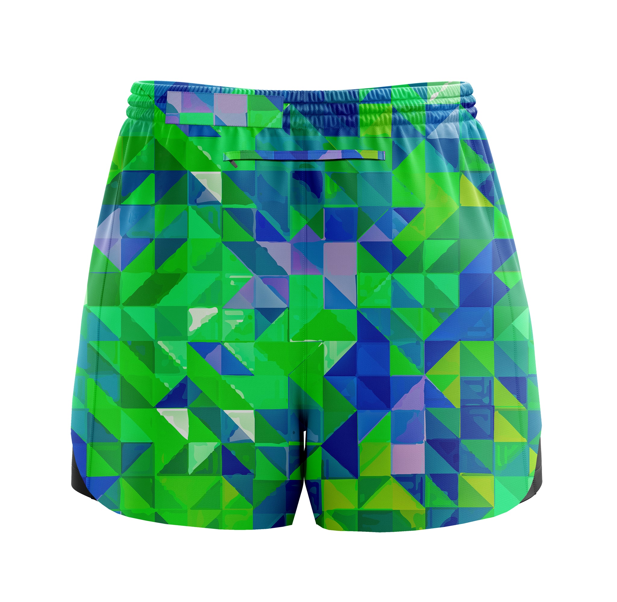 Neo geometric cool colourful fun bright unisex 2 in 1 running fitness shorts Happystride