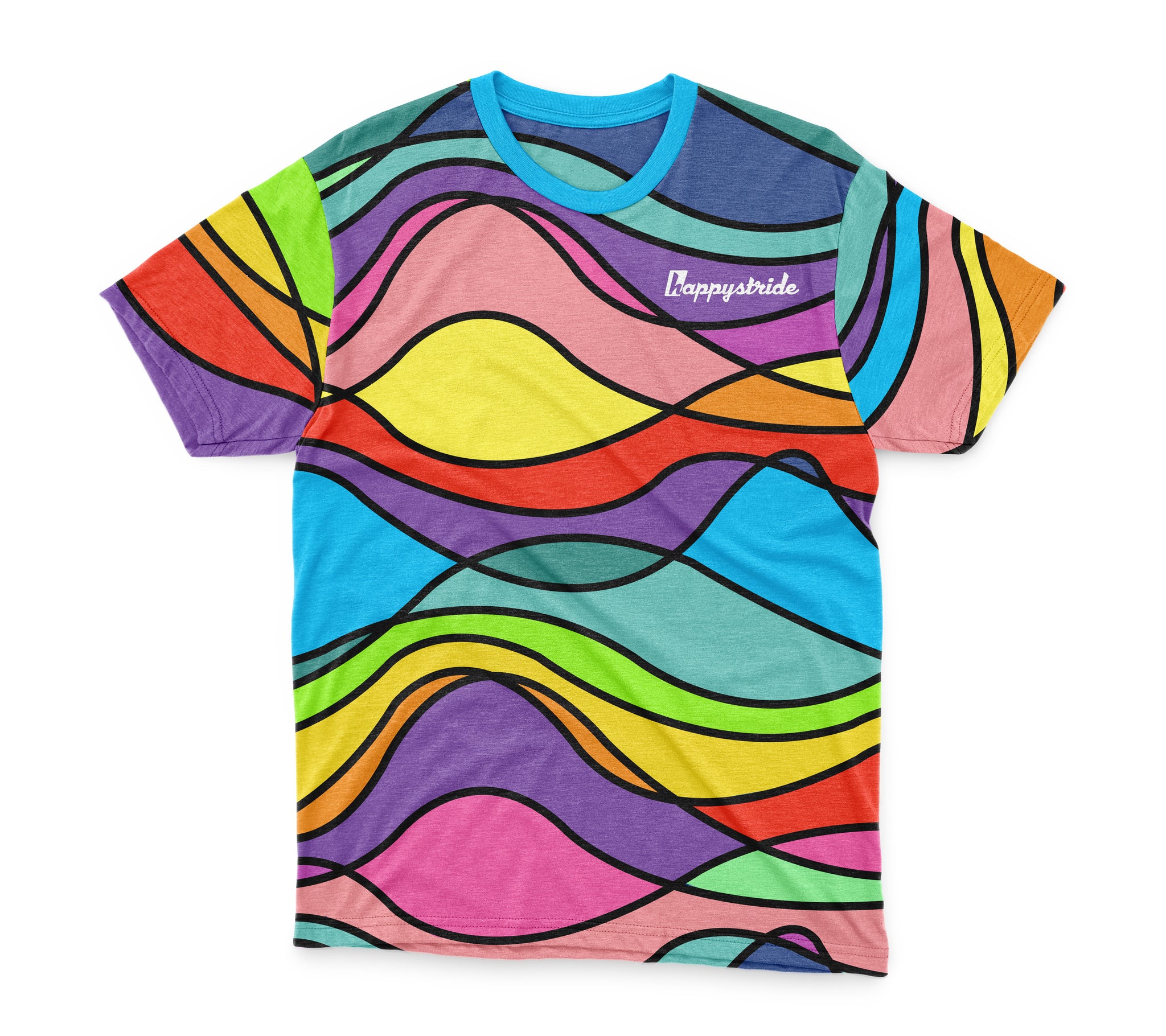 Wiggle & wave'' cool colourful bright running & fitness t-shirt