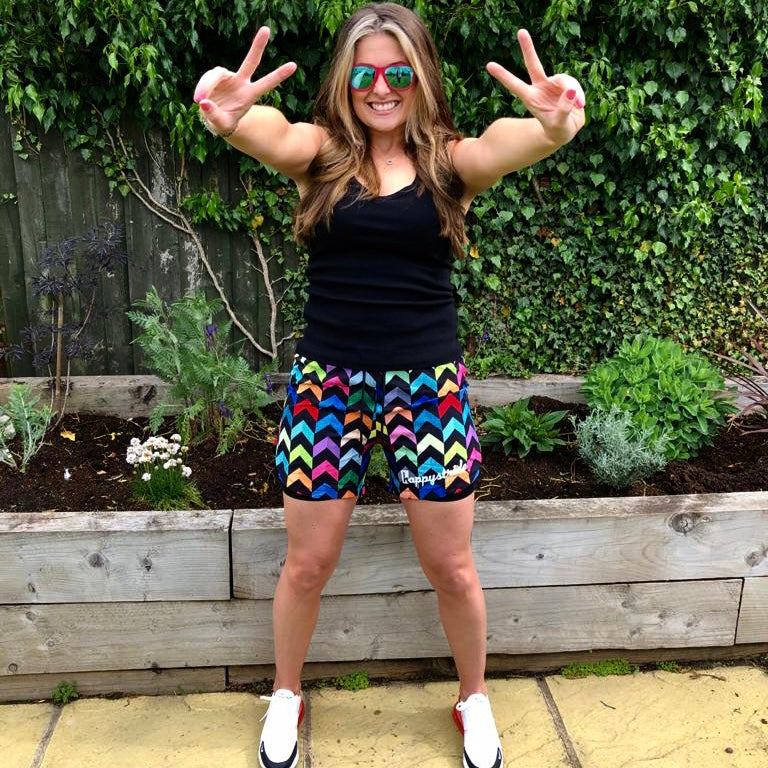 Zigazagah'' cool colourful fun bright unisex 2-in-1 running & fitness  Zigzag pattern shorts – Happystride