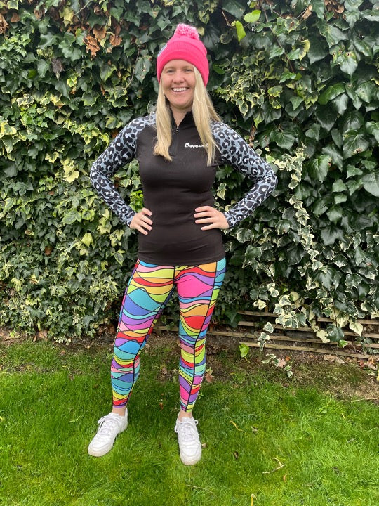 Zoe zebra cool bright colourful zebra print running & fitness leggings –  Happystride
